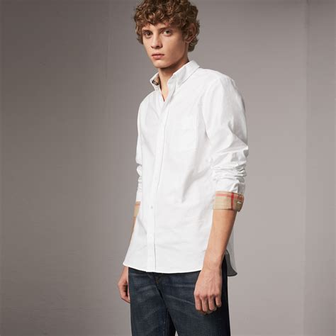 camicia uomo burberry bianca|Camice Burberry in Cotone Bianco taglia XL International.